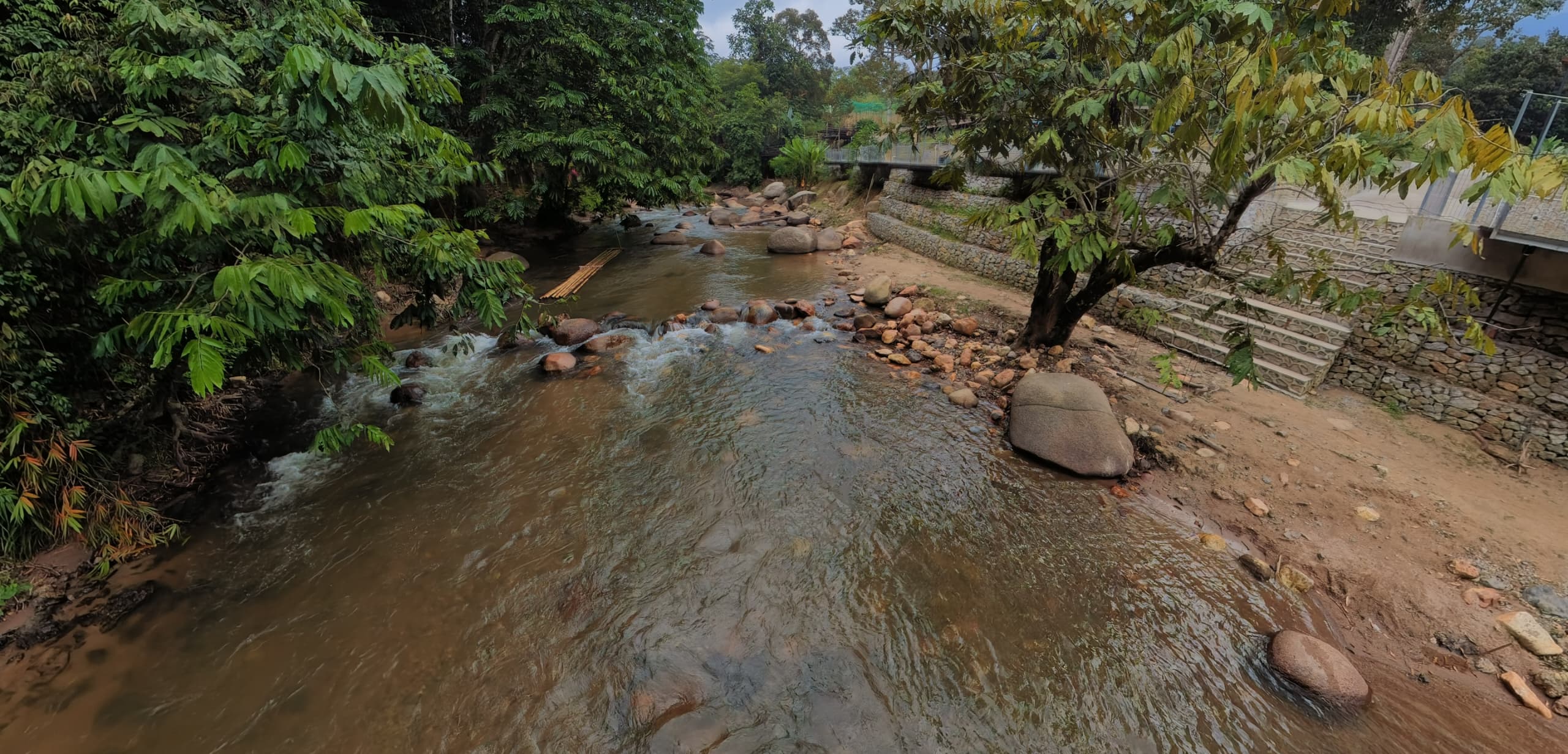 River view with steps down to the water